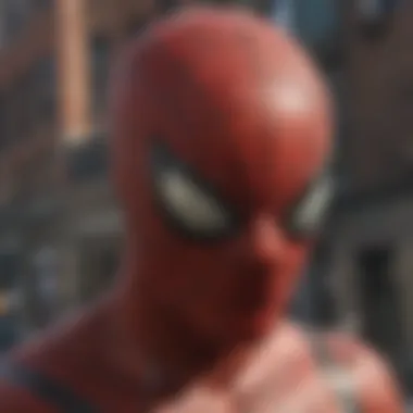 Close-up of Spider-Man's mask revealing emotion