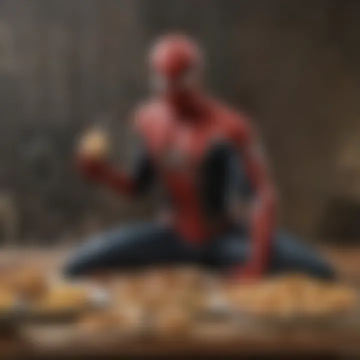 Innovative representation of popcorn bucket with Spider-Man theme