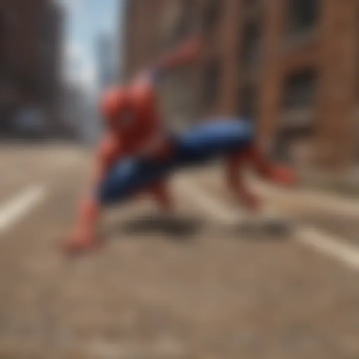 Screenshot of Spider-Man gameplay on PPSSPP