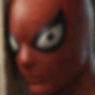 Artistic representation of Spider-Man's reflection in the eyes of his villain