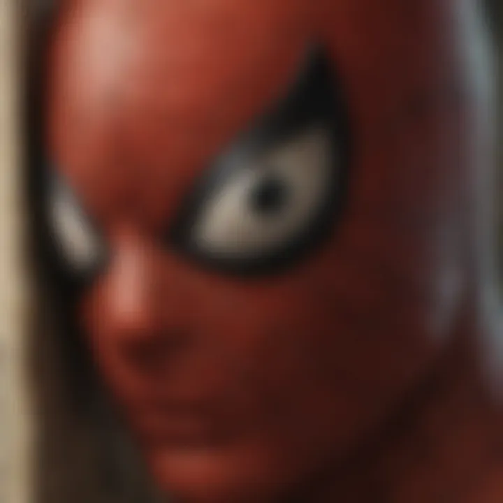 Artistic representation of Spider-Man's reflection in the eyes of his villain