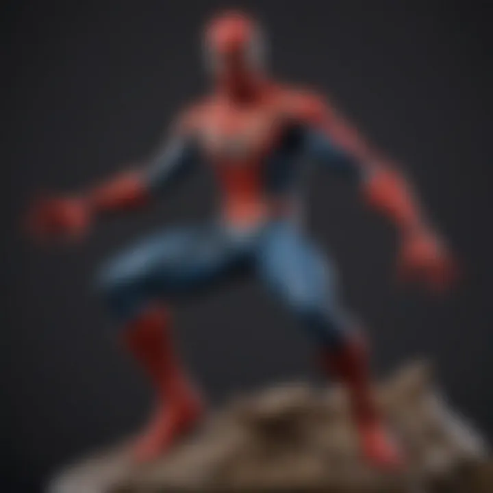 Detailed Close-up of Spider-Man Retro Wave Figure