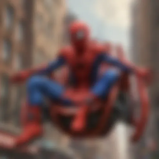 Child riding a Spider-Man themed ride on toy