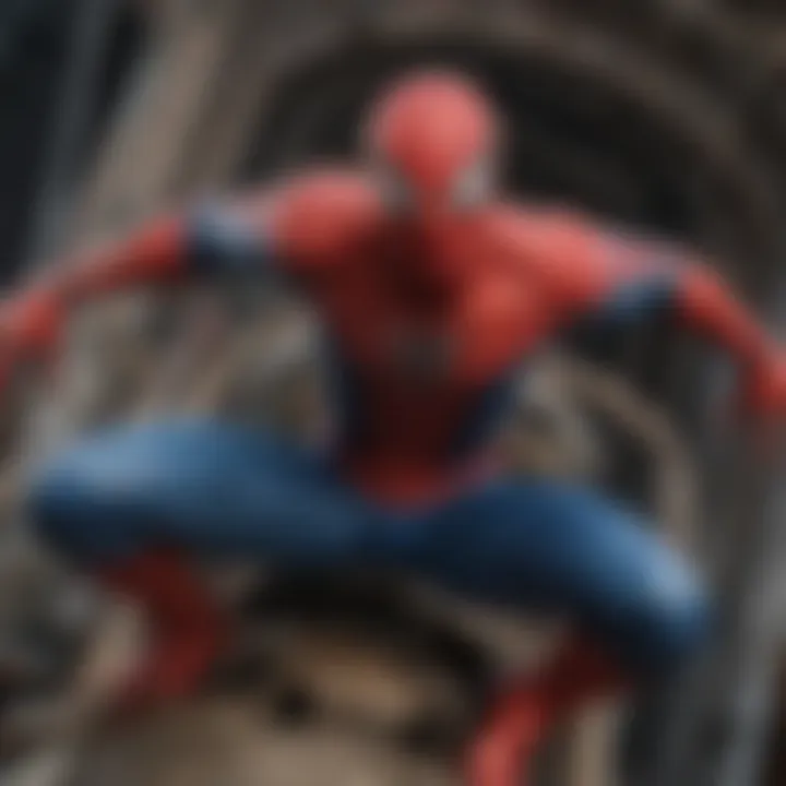Close-up of Spider-Man ride on toy features