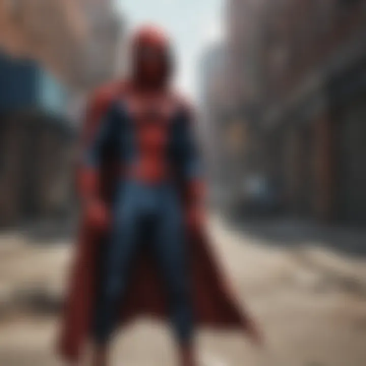 Silhouette of Spider-Man Robe in the Cityscape