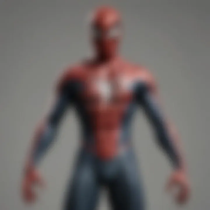 Close-Up Detail of Web Pattern on Spider-Man Robe