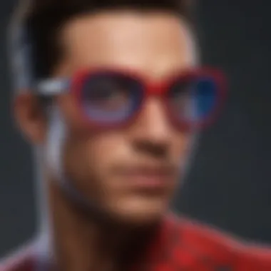 Spider-Man themed blue light glasses for digital eye strain relief