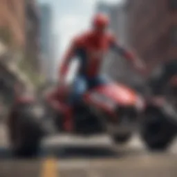 A futuristic Spider-Man-themed electric vehicle design