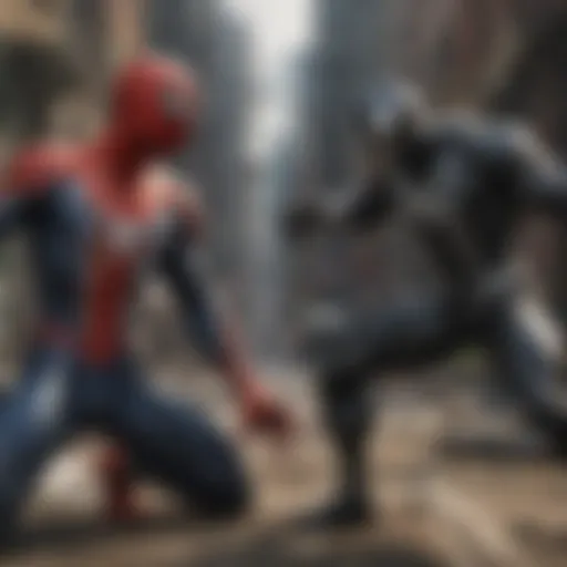 Illustration of Spider-Man in intense battle stance