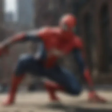 Spider-Man facing off against a villain in a dark alley