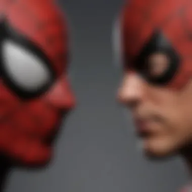 Spider-Man facing off against a villain