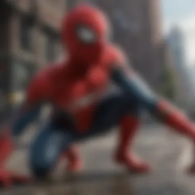 Stunning Visual Effects A breathtaking visual effect depicting Spider-Man's powers in action