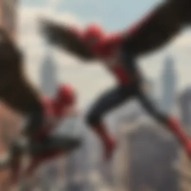 Spider-Man facing off against Vulture in Homecoming