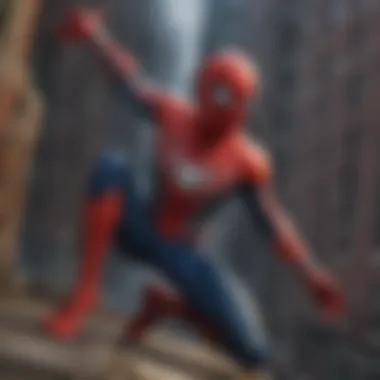 Spider-Man's web shooter in action