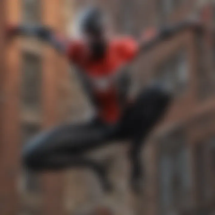 Abstract artistic representation of Spider-Man's iconic web-shooters