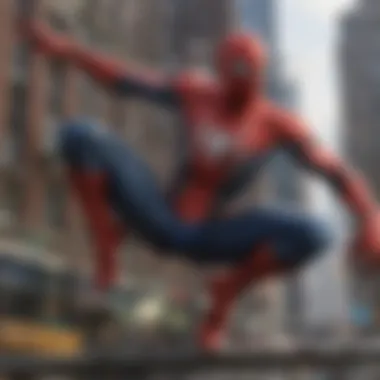 Spider-Man standing confidently with web shooters ready