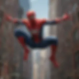 Dynamic web-slinging action in Spider-Man game