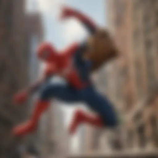 Spider-Man web-slinging action