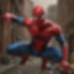 Red and blue Spider-Man action figure in dynamic pose