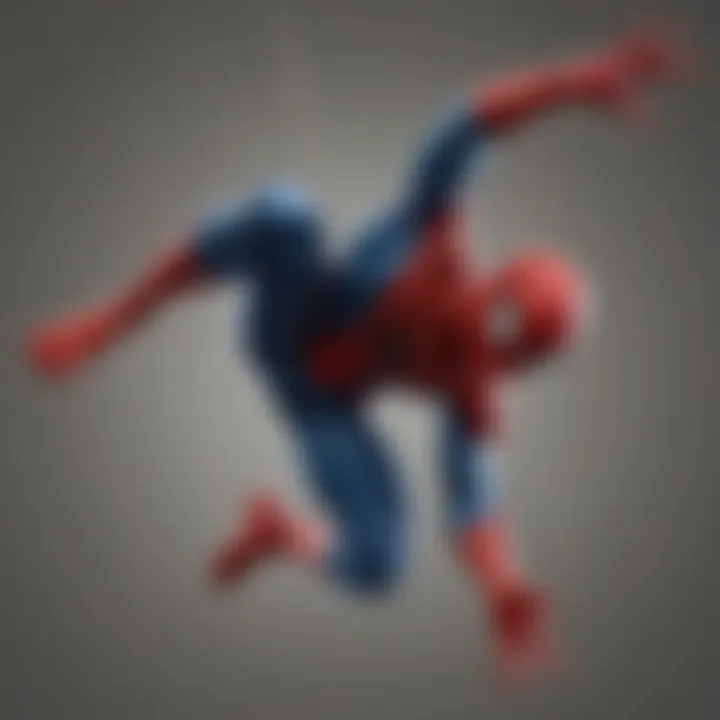 Dynamic Spiderman Action Figure in Mid-Air Pose