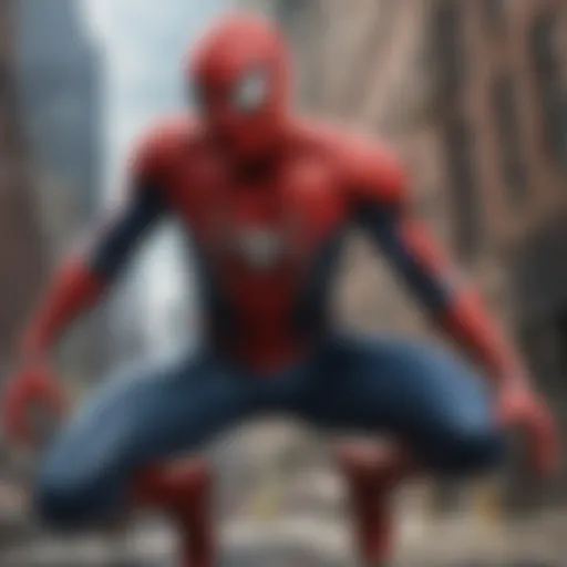 Artistic rendition of Spider-Man in action