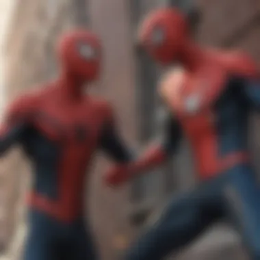 Spiderman facing off against a formidable villain