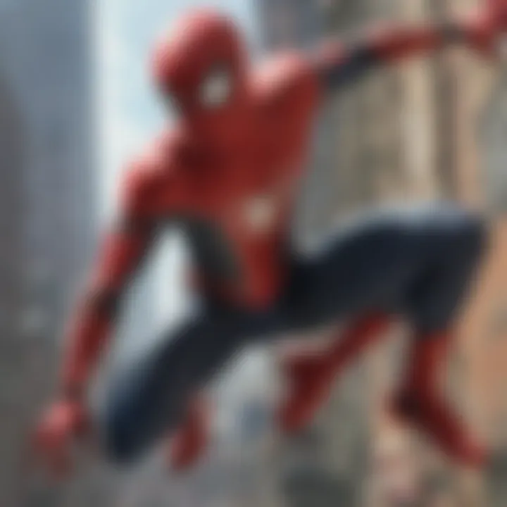 Symbolic representation of agility and power in Spiderman move