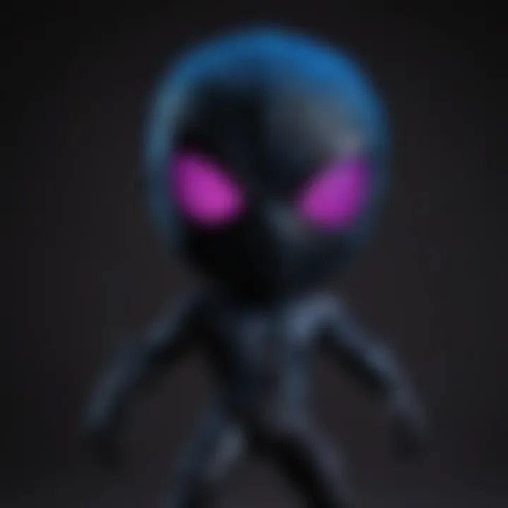 Close-up of Spiderman Black Light Funko Pop details