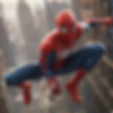 Spider-Man swinging through the cityscape