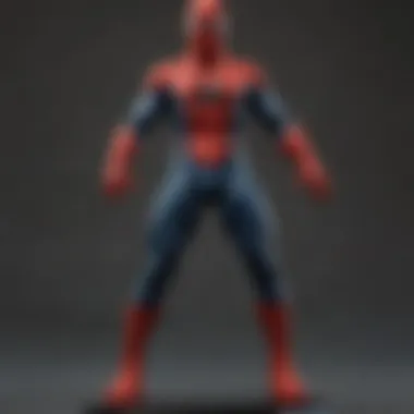 Spider-Man Figure Collection Showcase with Comic Book Backdrop