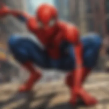 Classic nostalgia: Spiderman showcased in vibrant comic book cover art Spiderman comic book cover art