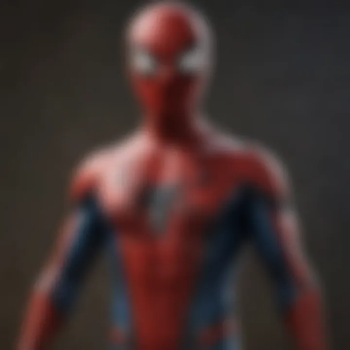 Spider-Man costume details with intricate web patterns