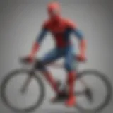 Vibrant Spiderman cycling jersey showcased on a bike