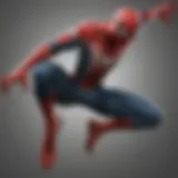 Spider-Man fabric panel with dynamic action design