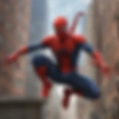 Close-up of Spider-Man's dynamic poses from various animations