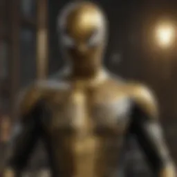 Elegant Spider-Man in black and gold attire