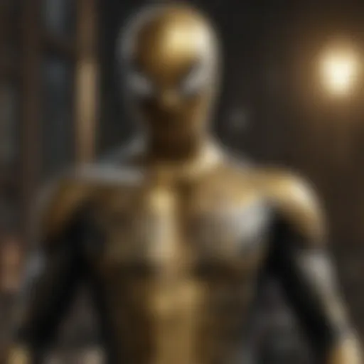 Elegant Spider-Man in black and gold attire