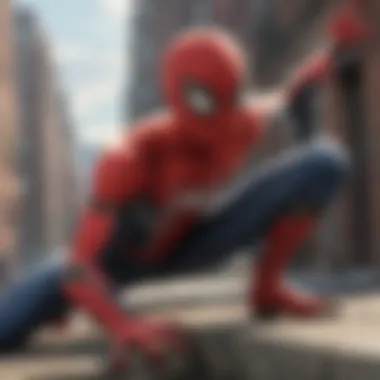 Spider-Man swinging on a Blu-ray disc