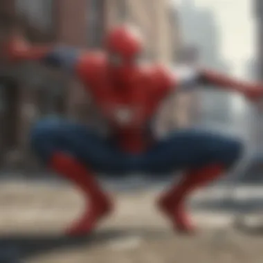 Spider-Man in action fighting villains