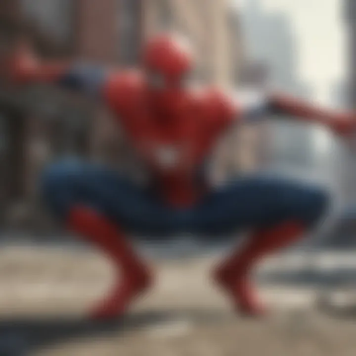 Spider-Man in action fighting villains