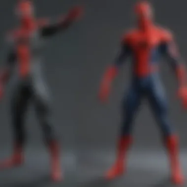 Spiderman game toy battling against villains