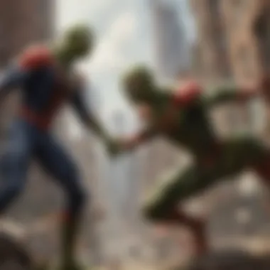 Spider-Man in action with his arch-nemesis, Green Goblin