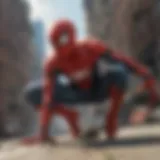 Legendary Marvel character performing superhero move