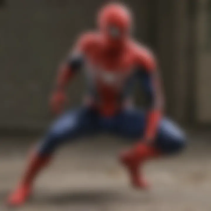 Spider-Man's iconic suit with intricate details