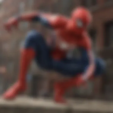 The Agile Hero in Motion Spider-Man showcasing impressive acrobatic skills