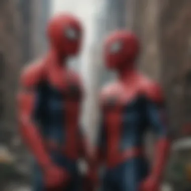 Abstract depiction of Spiderman's inner conflict