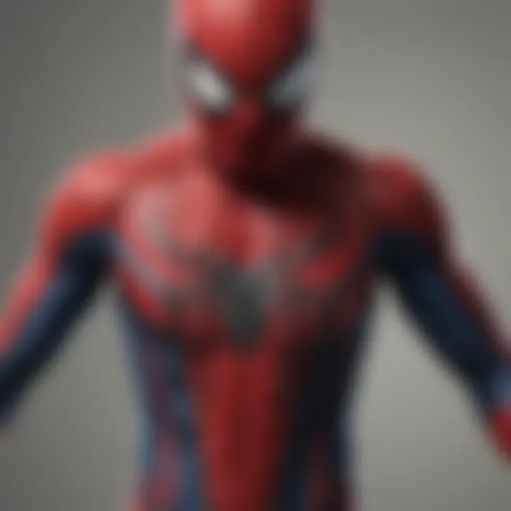 Close-up of intricate design elements on a Spiderman jersey