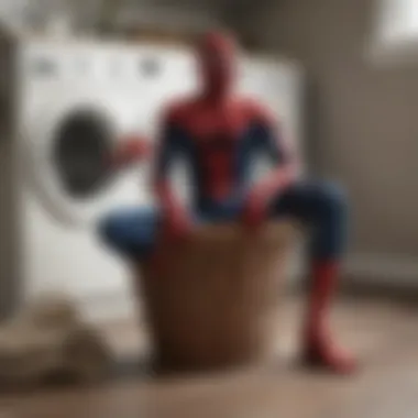 Spiderman laundry basket adding superhero flair to home decor