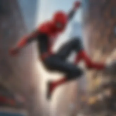 Spider-Man: Miles Morales swinging through New York City