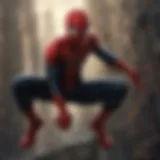 Spiderman movie poster with mysterious silhouette